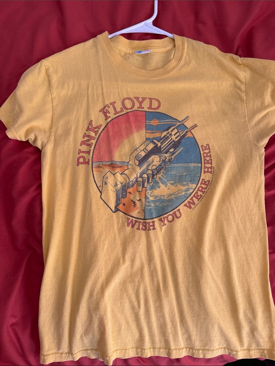 Pink Floyd Other - Pink Floyd Yellow Graphic 'Wish You Were Here' Tee with Multicolor Emblem